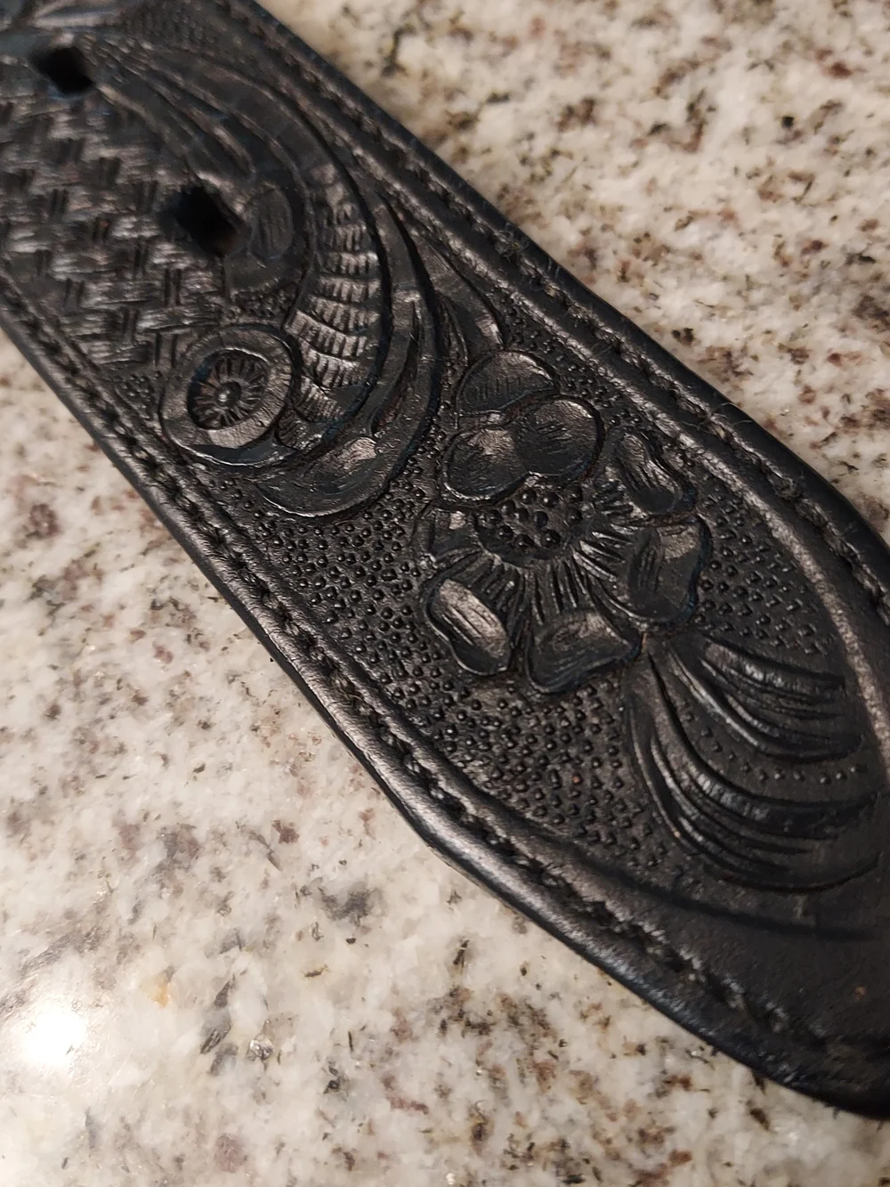 Vtg. J R Palacios Men's Tooled Belt w Intricate Braiding & Silver Conchos. Sz 42